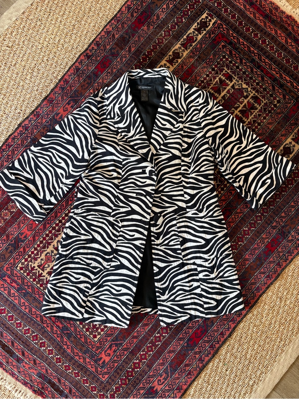 INC Zebra Print Women’s Coat - Black & White